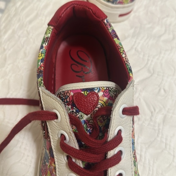 Brighton Blooms Floral Women Lace up Leather Sneakers 5M Brazil - Picture 8 of 11